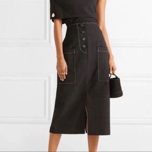 Rejina Pyo Black Carmen Crepe Midi Skirt